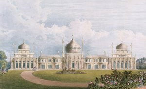 El Frente Este, de Vistas del Pabellón Real, Brighton por John Nash (1752-1835) 1826 (acuafuerte) de English School